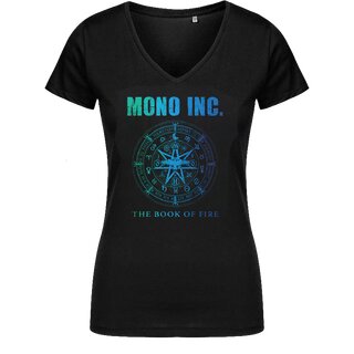 Ladies V-Neck T-Shirt MONO INC. The Book of Fire Tour 2022 XXL